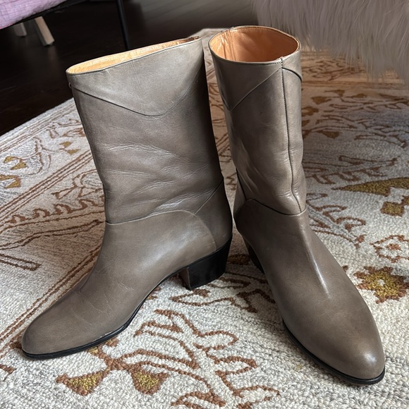 Men’s Vintage Pierre Cardin Gray Leather Boots 3033 - Picture 7 of 10